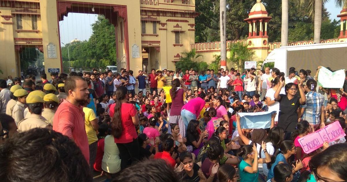 Banaras Hindu University students protest against a case of molestation ahead of Modi’s visit