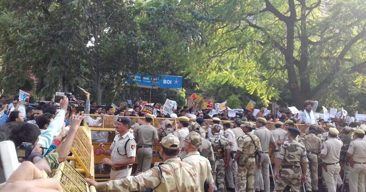 In photos: Students protest outside CBI office to demand faster inquiry in Najeeb Ahmad missing case