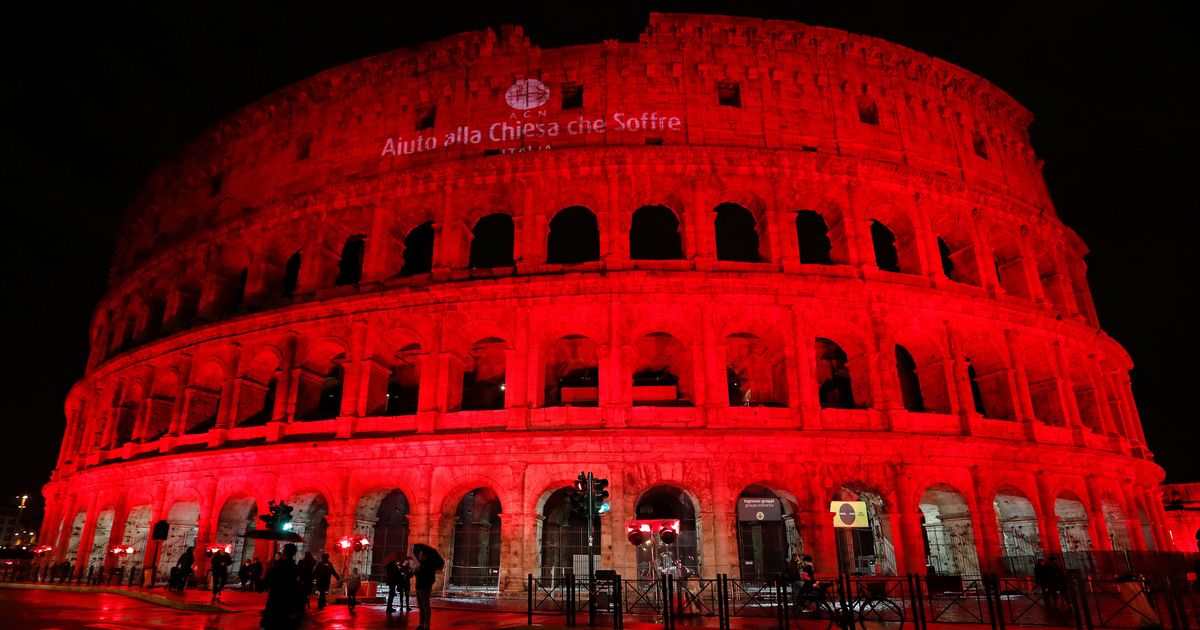 Rome’s Colosseum illuminated red to protest Pakistan’s blasphemy law