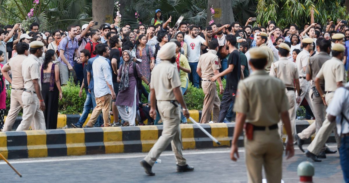Delhi Police suspend two officers for snatching journalist’s camera during JNU protests