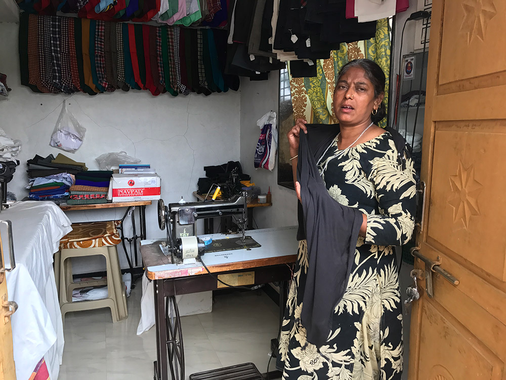 Shahadatbi Mansuri, in the room her son Anis uses for tailoring.. Photo credit: Mridula Chari Shahadatbi Mansuri, in the room her son Anis uses for tailoring.. Photo credit: Mridula Chari
