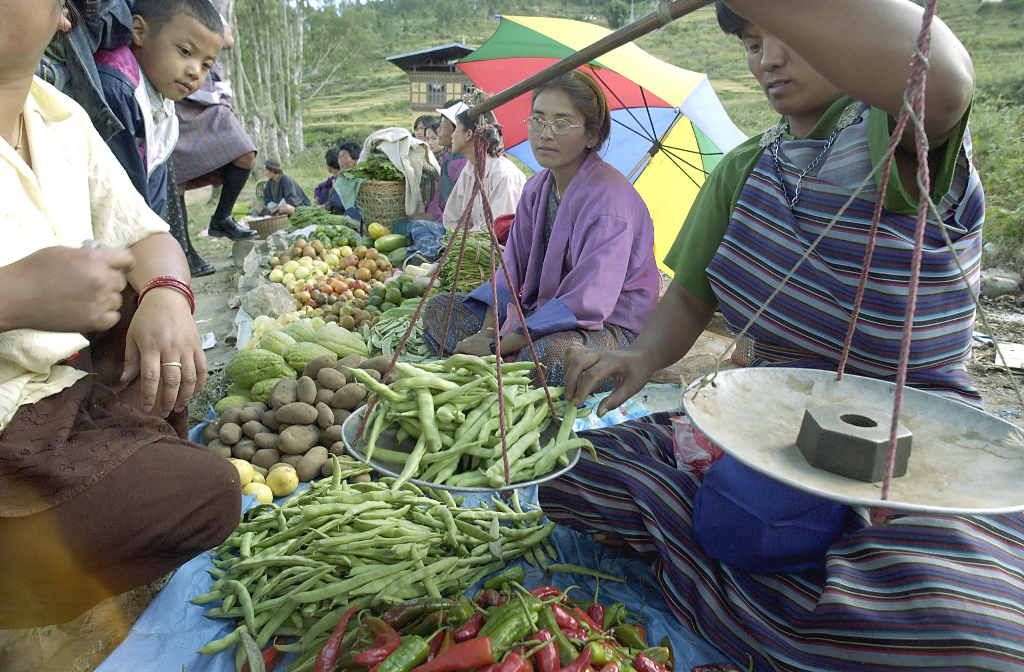 A Bhutanese marketplace. Credits: John Macdougall/AFP A Bhutanese marketplace. Credits: John Macdougall/AFP