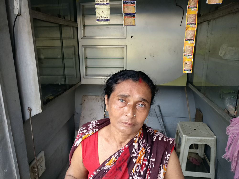 Roma Dey, whose paan and cigarette shop at Trimohini, Basirhat was broken into and looted. Photo credit: Shoaib Daniyal Roma Dey, whose paan and cigarette shop at Trimohini, Basirhat was broken into and looted. Photo credit: Shoaib Daniyal