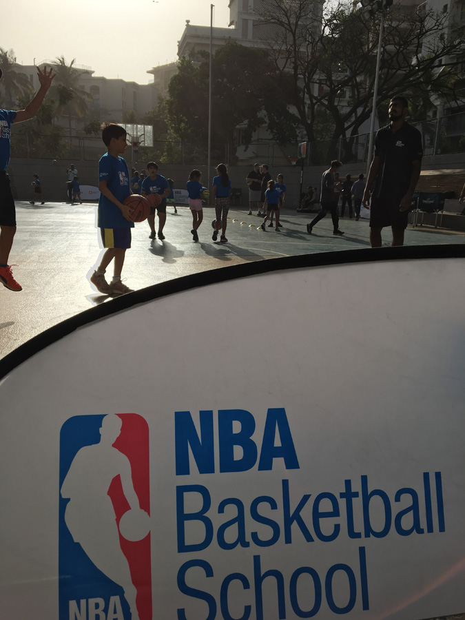 Kids in action at the launch of the first NBA Basketball School at Jamnabai Narsee School in Mumbai. Image credit: NBA India Kids in action at the launch of the first NBA Basketball School at Jamnabai Narsee School in Mumbai. Image credit: NBA India