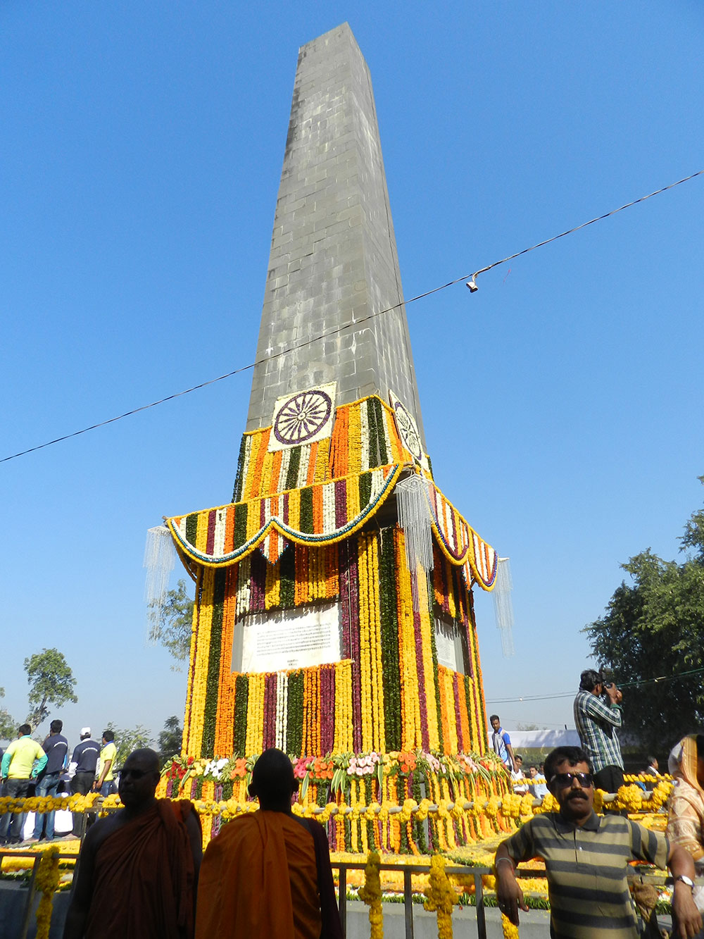 The victory pillar in January 2016, two years before the event was marred by violence. Photo: Mridula Chari The victory pillar in January 2016, two years before the event was marred by violence. Photo: Mridula Chari