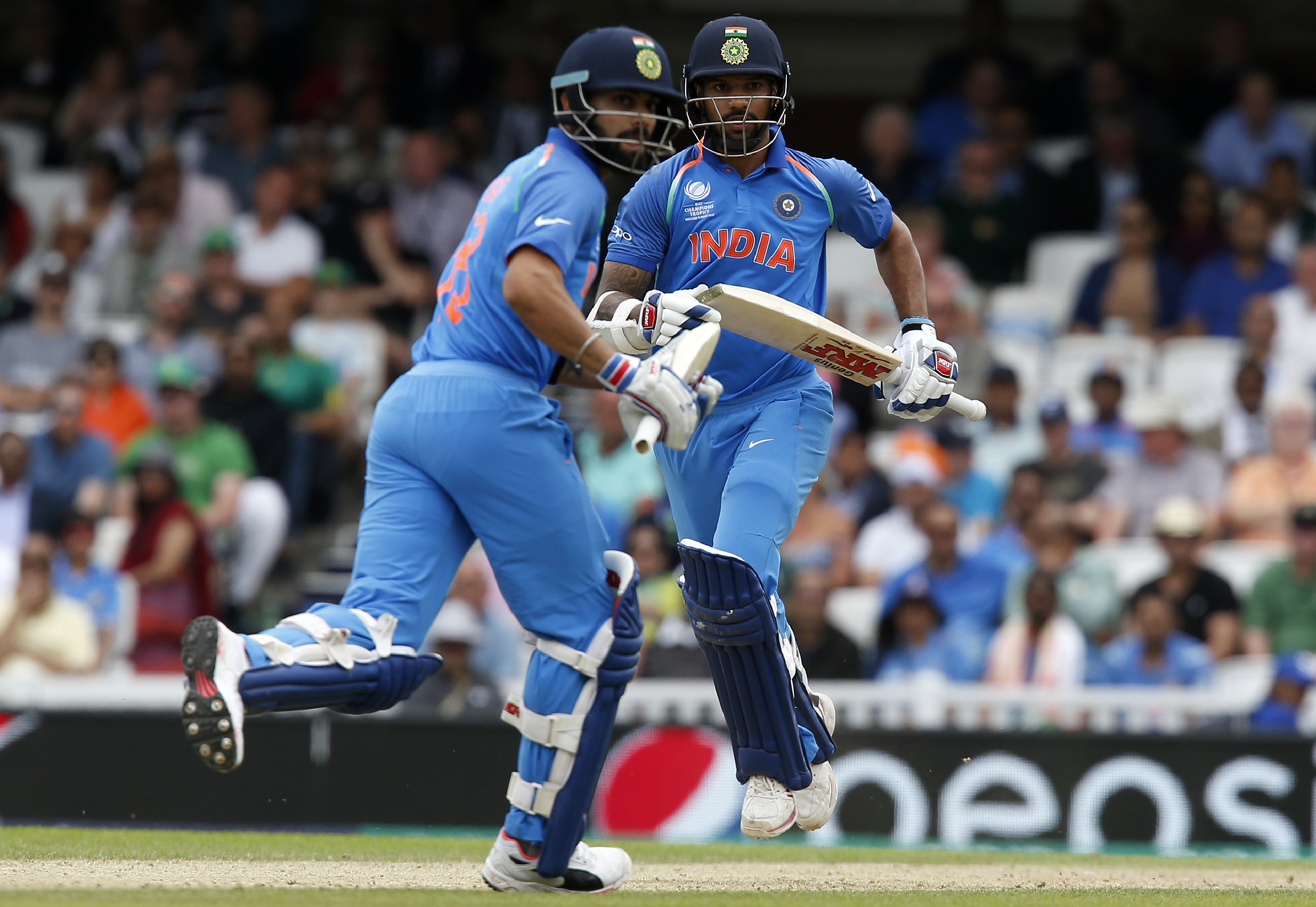 Shikhar Dhawan and Virat Kohli have scored over 75 runs in their partnership for the second wicket. Photo: AFP Shikhar Dhawan and Virat Kohli have scored over 75 runs in their partnership for the second wicket. Photo: AFP
