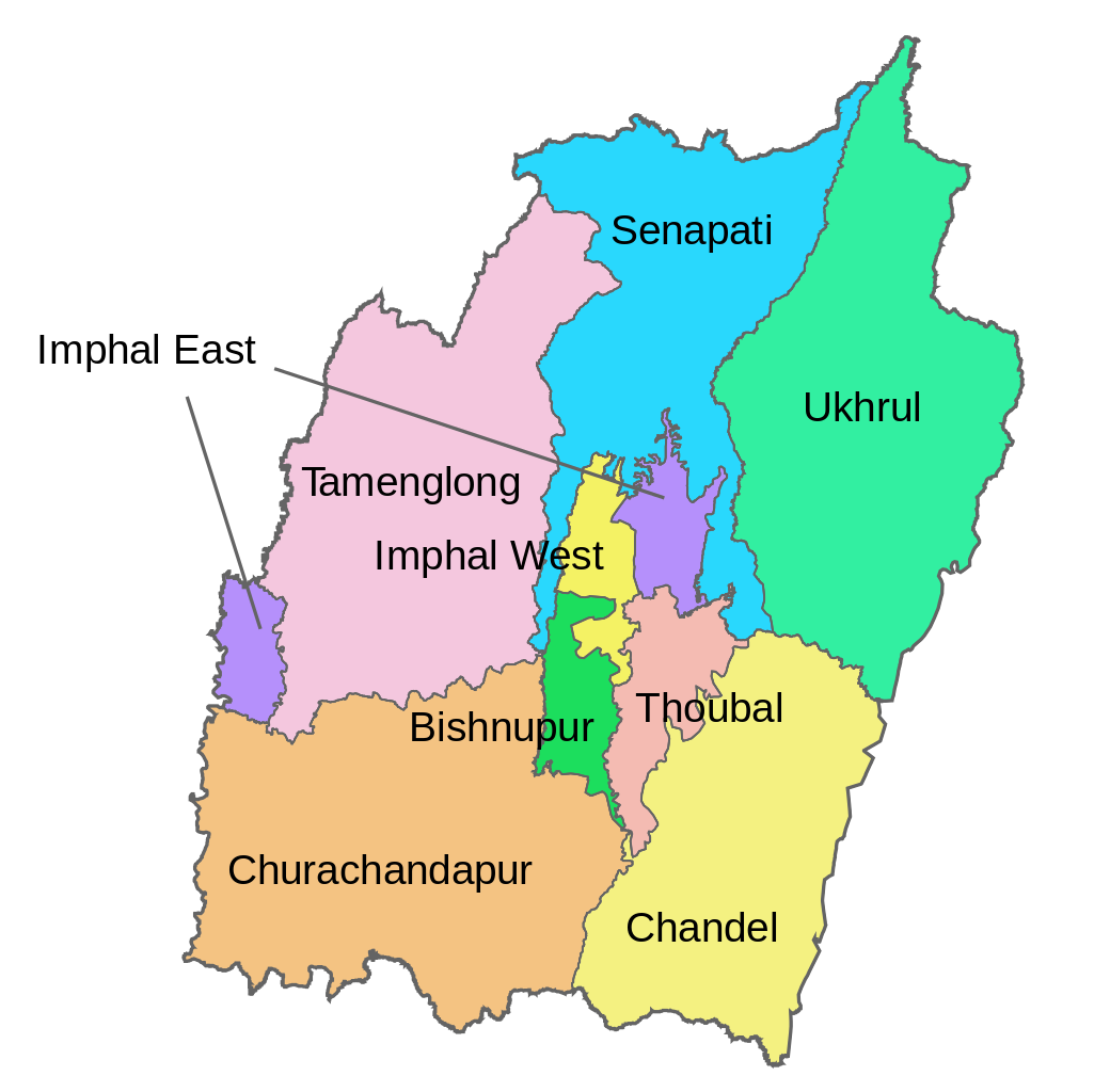 Manipur districts. Credit: Wikimedia Commons