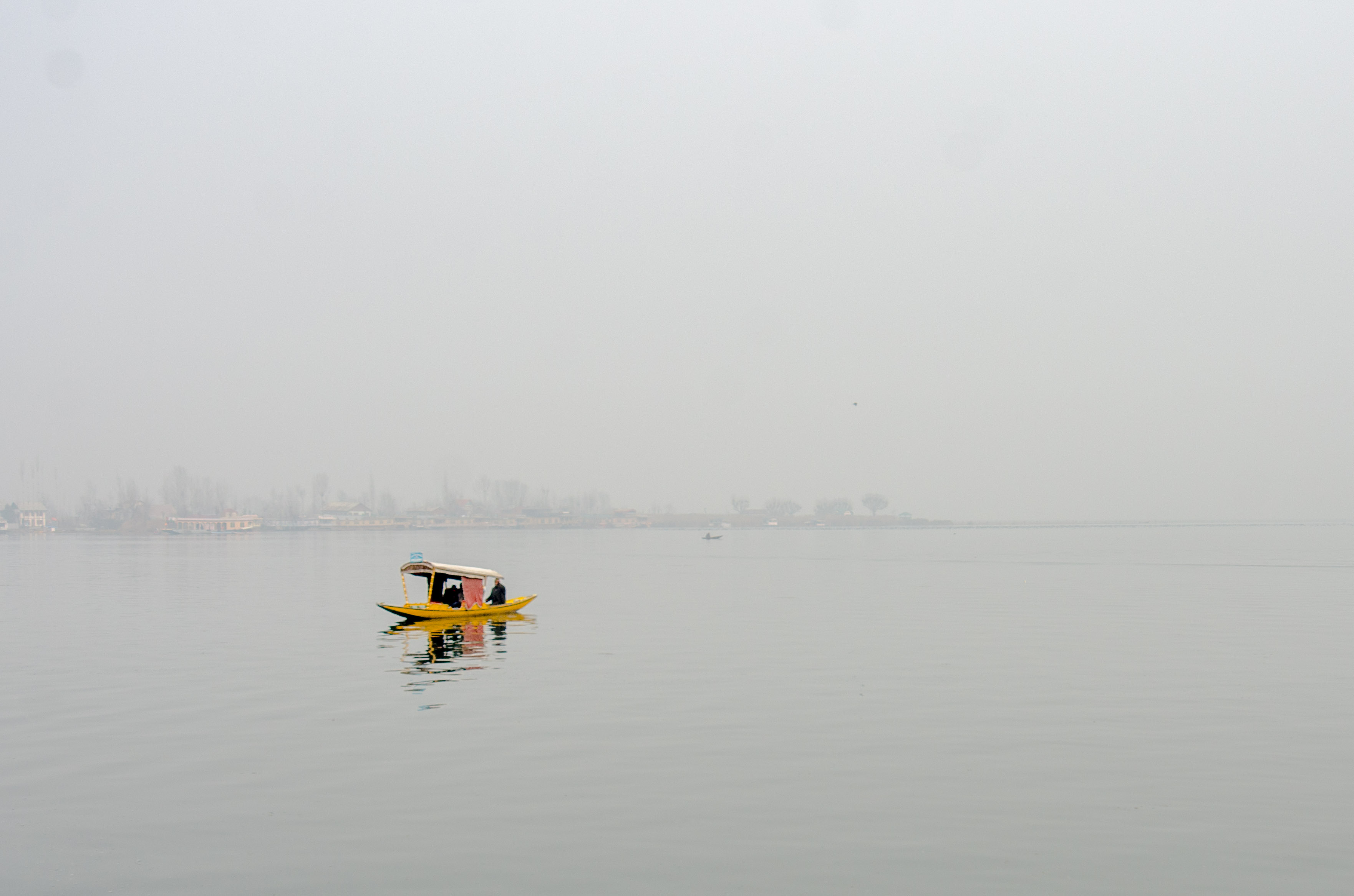 A solitary shikara on a chilly afternoon on the Dal Lake in Srinagar. Photo: Rayan Naqash A solitary shikara on a chilly afternoon on the Dal Lake in Srinagar. Photo: Rayan Naqash