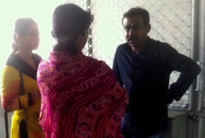 K Mukesh and Savina Anand of the Chhattisgarh Network of Positive People counsel a HIV positive woman who wanted to quit treatment because she feared that her nails will become black after treatment. She believed that black nailswould give her HIV positive status away. Mukesh told her that he had been taking ART treatment for 12 years and is doing well. "Do I look sick?," he asked her. An HIV positive person can have a full life, they told her. Photo: Menaka Rao. K Mukesh and Savina Anand of the Chhattisgarh Network of Positive People counsel a HIV positive woman who wanted to quit treatment because she feared that her nails will become black after treatment. She believed that black nailswould give her HIV positive status away. Mukesh told her that he had been taking ART treatment for 12 years and is doing well. "Do I look sick?," he asked her. An HIV positive person can have a full life, they told her. Photo: Menaka Rao.