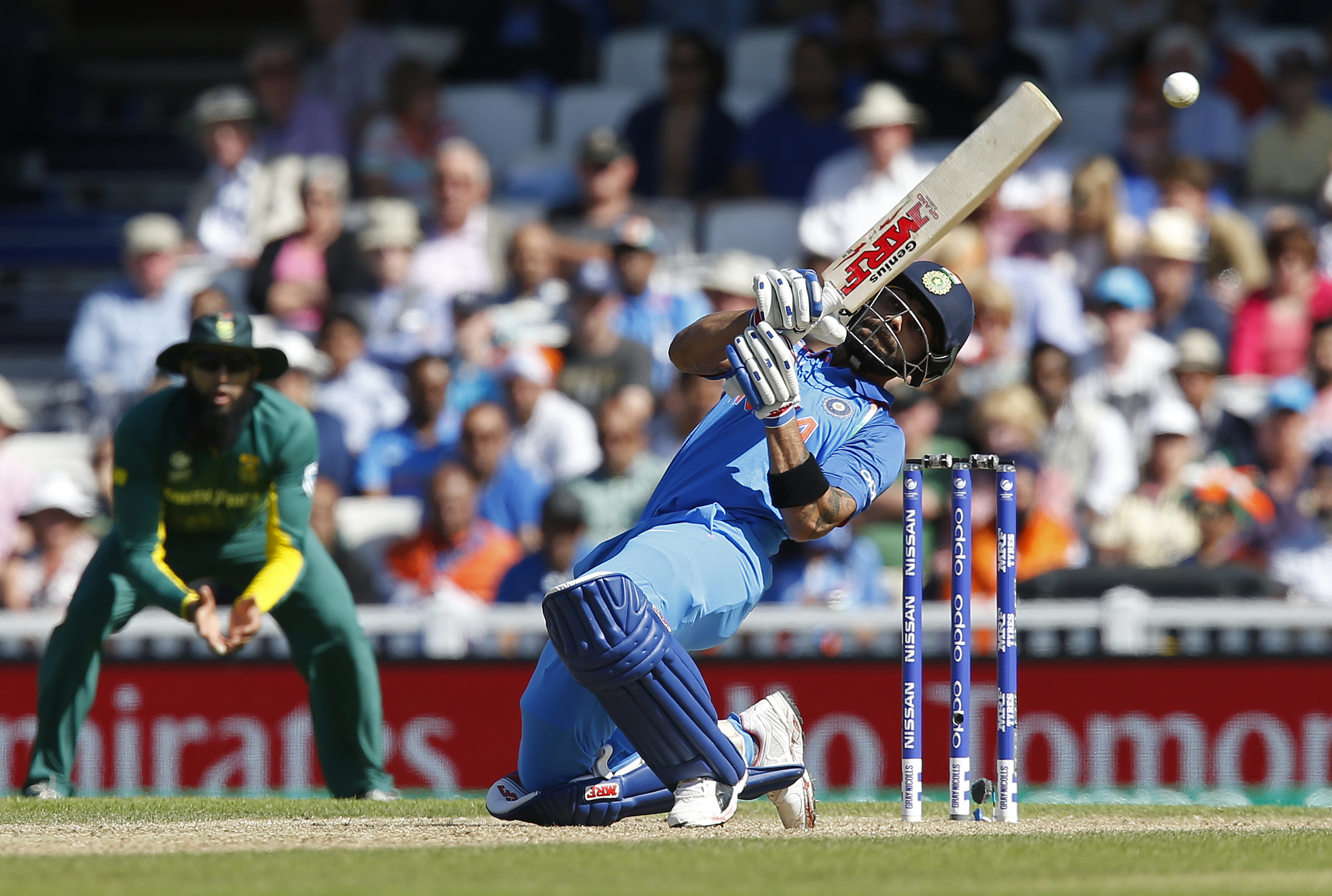 Virat Kohli had come into bat with India on 23/1. His stand with Dhawan proved vital. Photo: AFP Virat Kohli had come into bat with India on 23/1. His stand with Dhawan proved vital. Photo: AFP