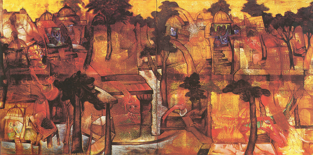 Banares landscape. Credit: Manu Parekh. Courtesy: Manu Parekh: Sixty Years of Selected Works, Aleph Book Company. Banares landscape. Credit: Manu Parekh. Courtesy: Manu Parekh: Sixty Years of Selected Works, Aleph Book Company.