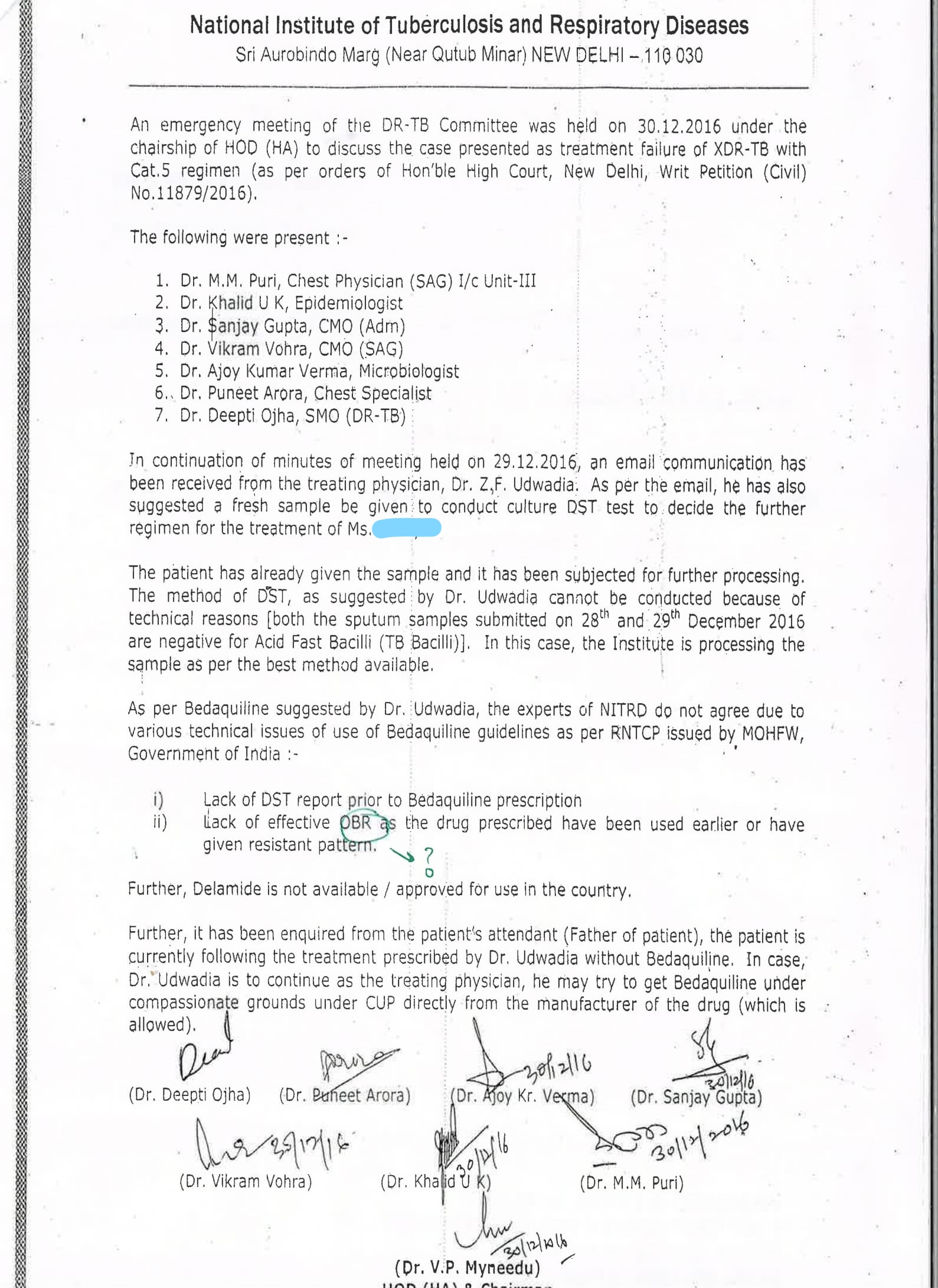Committee report on Priya's case. Committee report on Priya's case.