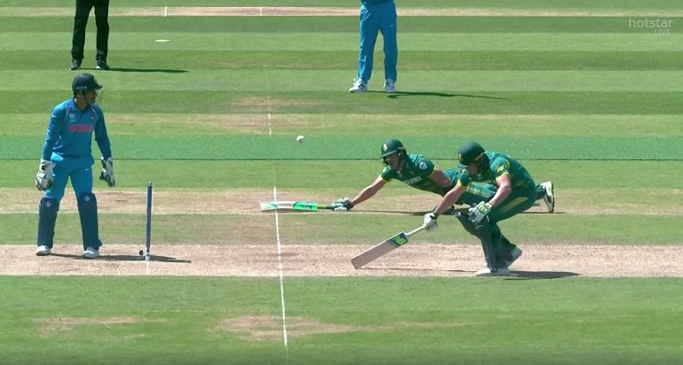 Second run-out for the Proteas in as many overs. Second run-out for the Proteas in as many overs.